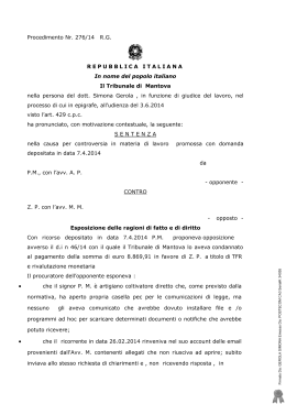 Tribunale di Mantova Sentenza n.98 del 03.06.2014