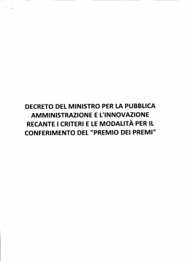 CONFERIMENTO DEI. "PREMIO DEI PREMI" `