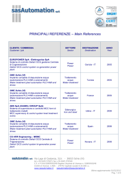 Lista referenze - Sas Automation