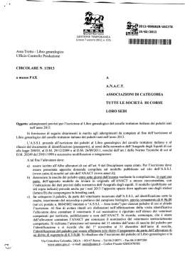 Area Trotto - Libro genealogico