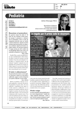 non salute - Osservatorio Nazionale sulla salute dell`infanzia e dell
