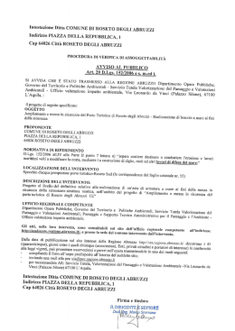 Intestazione Ditta COMUNE DI ROSETO DEGLI ABRUZZI Indirizzo