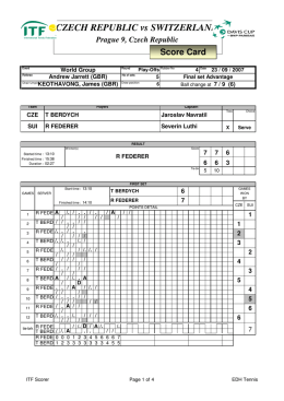 CZECH REPUBLIC vs SWITZERLAND