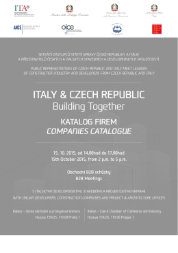 ITALY & CZECH REPUBLIC Building Together