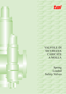 VALVOLE DI SICUREZZA CARICATE A MOLLA Spring Loaded