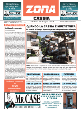 Zona 11-7-08 - Il notiziario gratuito di Roma Nord