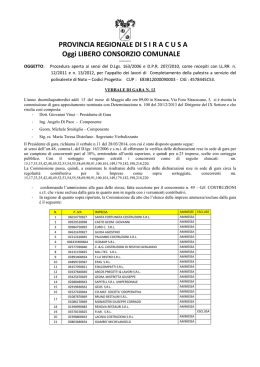 Verbale valutazione - Provincia Regionale di Siracusa