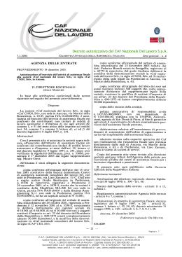 Decreto autorizzativo del CAF Nazionale Del Lavoro S.p.A.