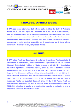 ORGANIZZAZIONE DEL CAF TUTELA FISCALE DEL