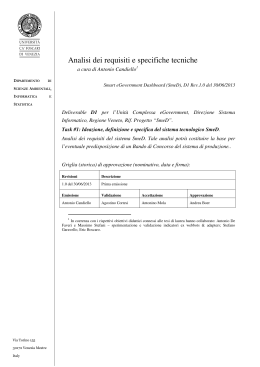 Analisi dei requisiti e specifiche tecniche