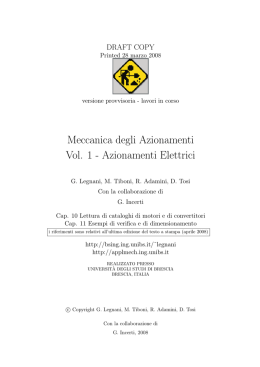Meccanica degli Azionamenti Vol. 1