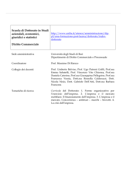 Scuola di Dottorato in Studi aziendali, economici, giuridici e statistici