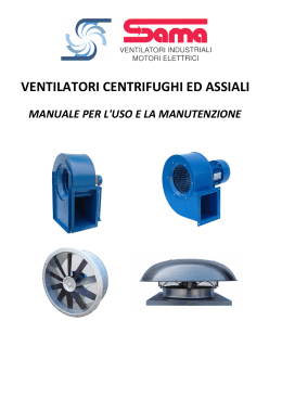 Manuale d`uso e manutenzione ventilatori centrifughi ed