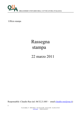 Rassegna stampa - Organismo Unitario dell`Avvocatura Italiana