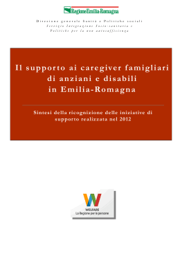 Report Il supporto ai caregiver famigliari_ricognizione al 31dic2012