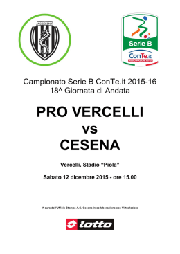 Match analysis Pro Vercelli-Cesena