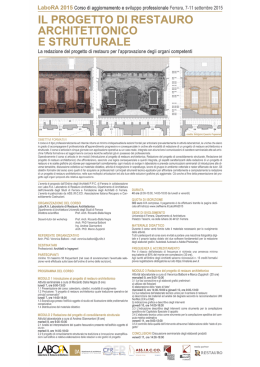 il progetto di restauro architettonico e strutturale