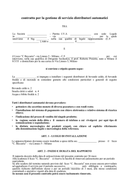 contratto per la gestione di servizio distributori automatici