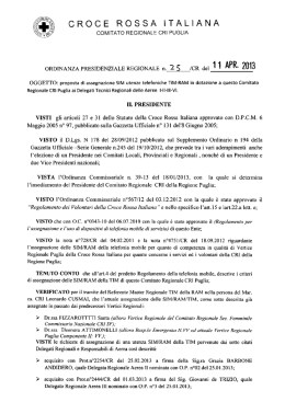 Ordinanza Presidente Regionale 25/2013