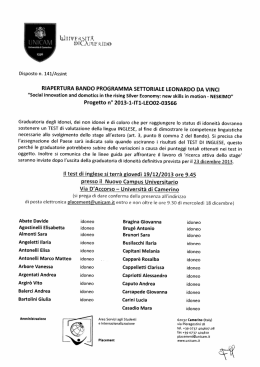 I^ Graduatoria - Europa Marche