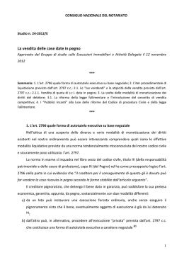 La vendita delle cose date in pegno