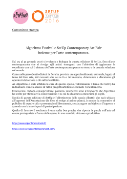 Algoritmo Festival e SetUp Contemporary Art Fair insieme per l`arte
