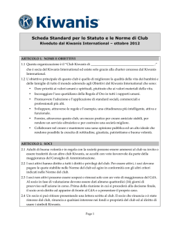 Scheda Standard per lo Statuto e le Norme di Club