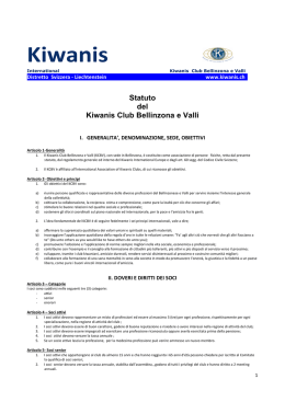 Il nostro statuto - Kiwanis Bellinzona