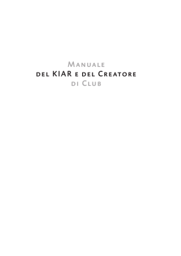 MANUALE DEL KIAR E DEL CREATORE DI