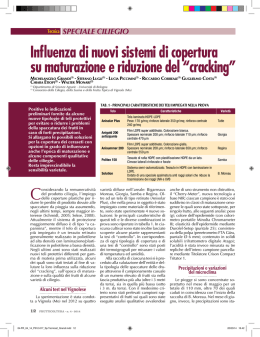 Influenza di nuovi sistemi di copertura su maturazione e riduzione del
