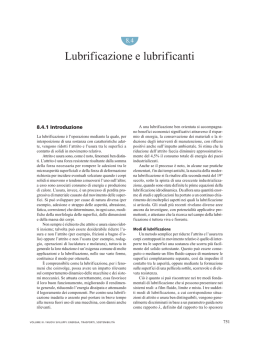 Lubrificazione e lubrificanti