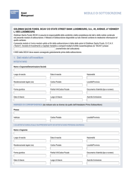 MODULO DI SOTTOSCRIZIONE