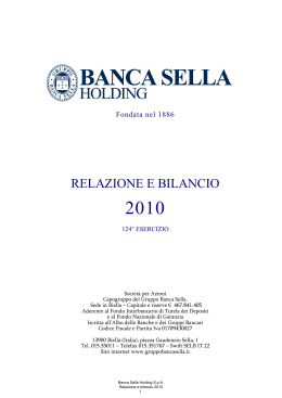 Bilancio Annuale - Gruppo Banca Sella