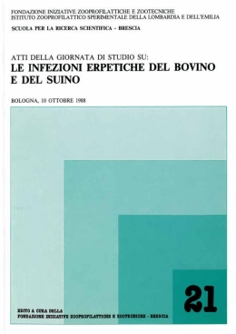 LE INFEZIONI ERPETICHE DEL BOVINO