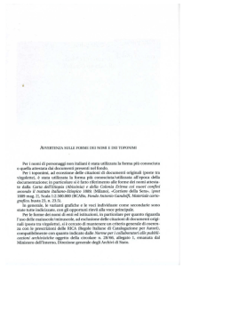 avvertenza sulle forme dei nomi e dei toponimi