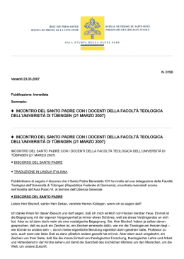 incontro del santo padre con i docenti della facolt&agrave; teologica dell
