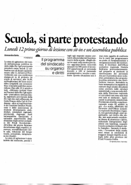 Lo stato di agitazione del mon do dell`istruzione pubblica in