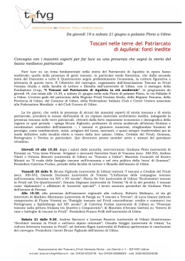 Toscani nelle terre del Patriarcato di Aquileia: fonti inedite