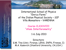 International School of Physics “Enrico Fermi” of the Italian Physical