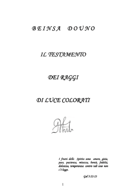 Il Testamento dei Raggi di Luce Colorati