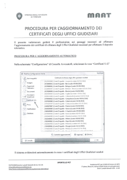 vademecum aggiornamento certificato cifratura Tribunale