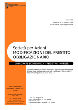 Modificazioni del Prestito Obbligazionario