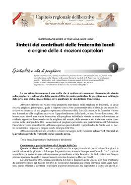 Sintesi dei contributi - Ordine Francescano Secolare di Puglia