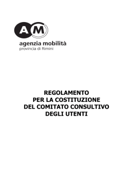 regolamento per la costituzione del comitato consultivo degli utenti