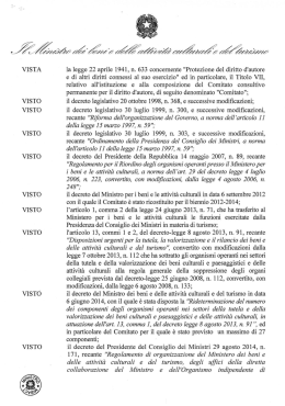 Decreto ricostituzione Comitato Consultivo