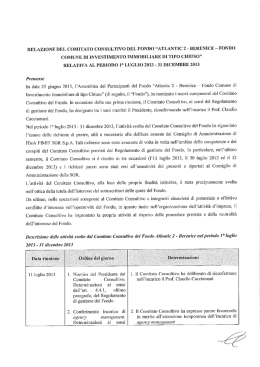 RELAZIONE DEL COMITATO CONSULTIVO DEL FONDO