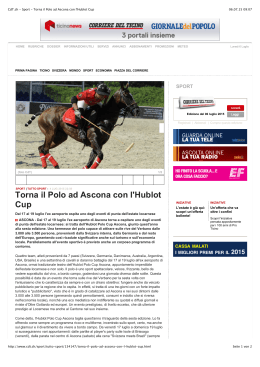 CdT.ch - Sport - Torna il Polo ad Ascona con l