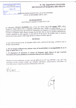 dr.vitale dichiarazione incompatibilita