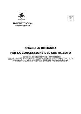 Schema di DOMANDA PER LA CONCESSIONE DEL CONTRIBUTO