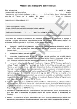 Modello di accettazione del contributo
